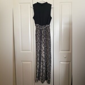 As U Wish Jumpsuit Black and Snakeskin Pattern Size Medium